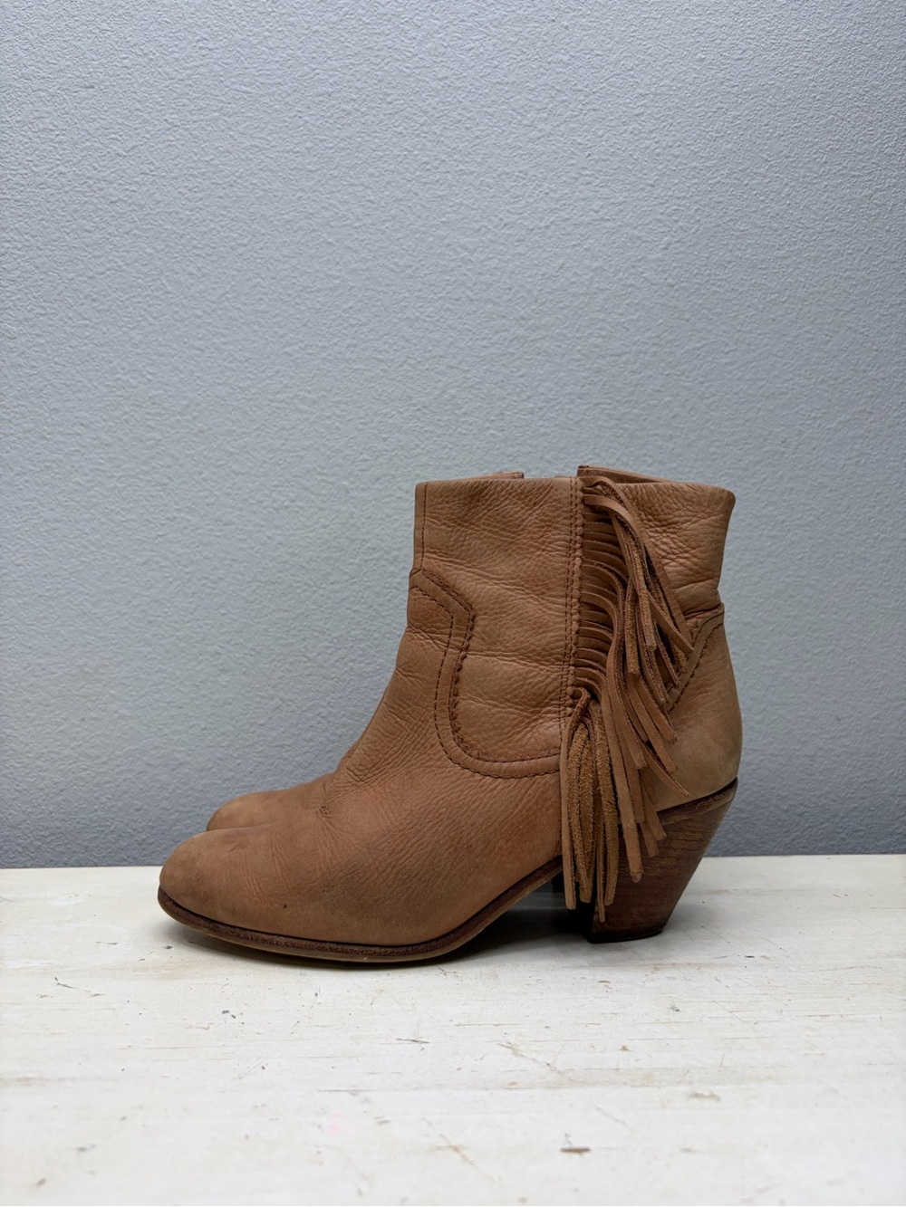 Sam Edelman Brown Leather Louie Ankle Boots Size 8